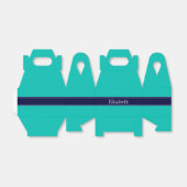 Ballotins Turquoise solide, Nom du ruban bleu marine Monogra (Déplié)