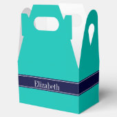 Ballotins Turquoise solide, Nom du ruban bleu marine Monogra (Ouvert)