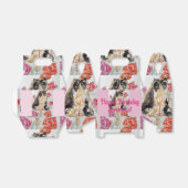 Ballotins Tuxedo Chat Cute Rose Fleurs Chats Aquarelle Rose (Déplié)