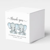 Ballotins Twin Boys Elephants Baby shower Merci (Verso)