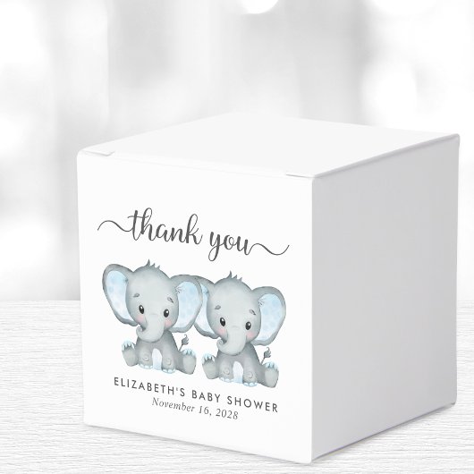 Ballotins Twin Boys Elephants Baby shower Merci