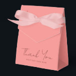 Ballotins Typographie couleur solide Merci rose rose<br><div class="desc">Merci Personnalisé Texte Élégant Modèle moderne rose Pêche couleur solide Typographie Script Artisanat & Fournitures de fête / Forfait cadeau / Ballotin / Ballotin de tente.</div>