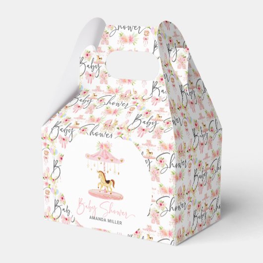 Ballotins Typographie florale baby shower Pony Carousel (Verso)