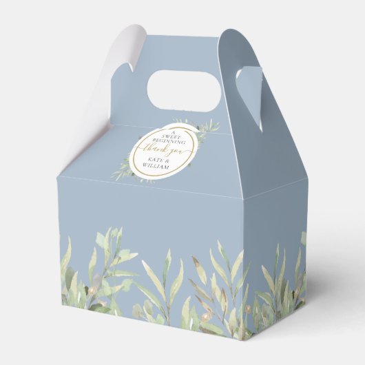 Ballotins Un doux début or Dusty bleu vert Mariage (Verso)