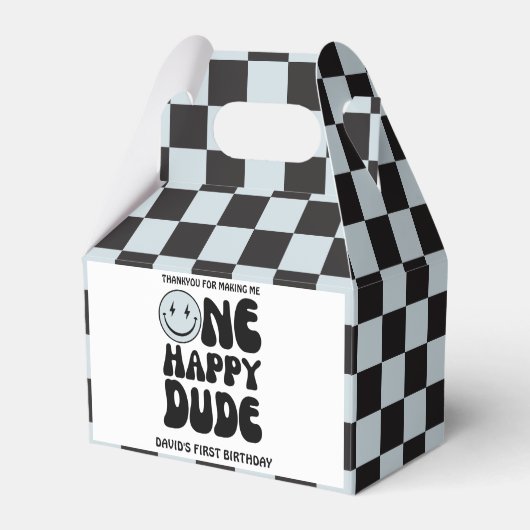 Ballotins Un joyeux Dude Blue Happy Face Boy Premier anniver (Verso)