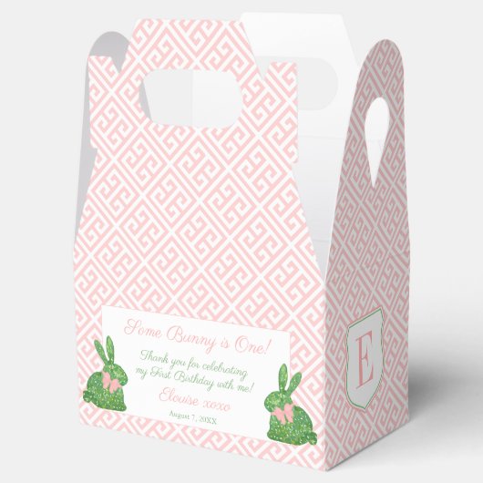 Ballotins Un Lapin Est Un Vert Rose 1ère Fête D'Anniversaire (Ouvert)