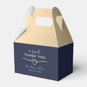 Ballotins Un Merci doux bleu marine mariage Favor Box