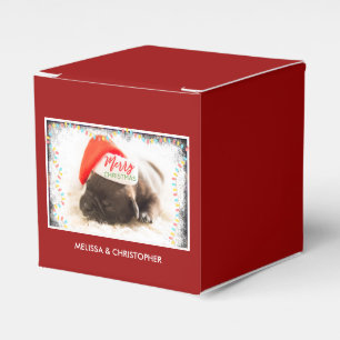 Ballotins Un mignon chien chiot dans un chapeau rouge Noël