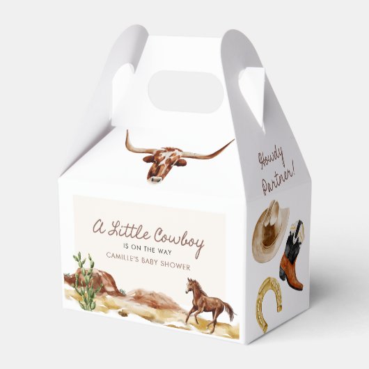 Ballotins Un petit Baby shower Western Boy Cowboy (Verso)