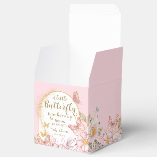 Ballotins Un Petit Papillon | Baby shower rose floral fille (Ouvert)