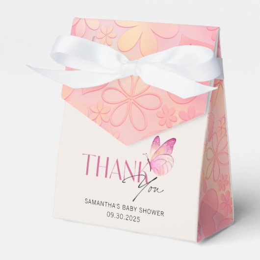 Ballotins Un petit papillon est sur le Baby shower Way (Verso)