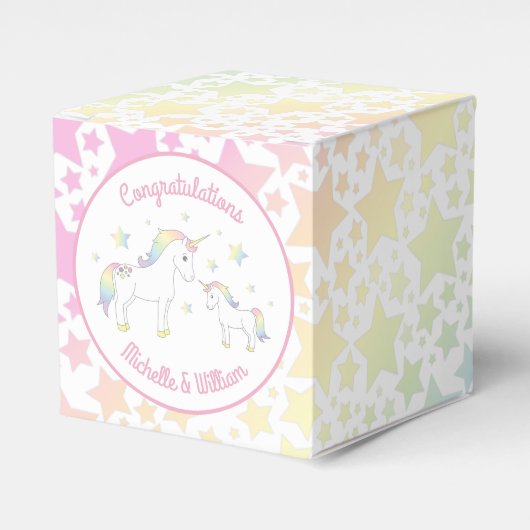 Ballotins Unicorn Baby shower Pastel Rainbow Cute (Verso)