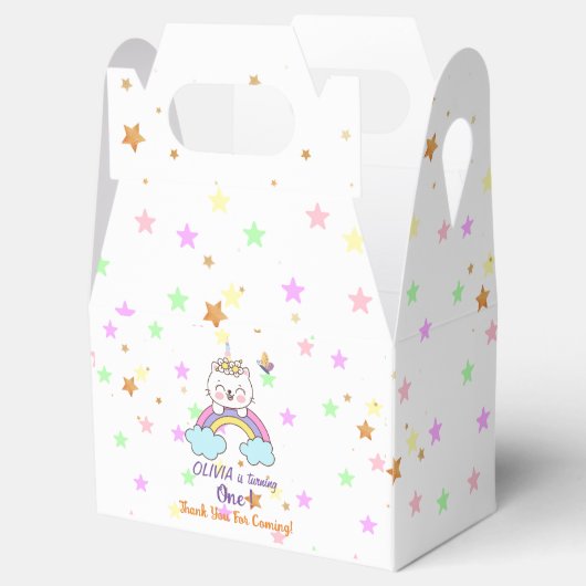 Ballotins Unicorn Cat Rainbow Pastel Stars 1er anniversaire (Ouvert)