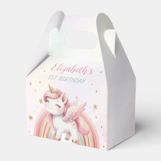 Ballotins Unicorn Rainbow Pink Gold Pastel Birthday (Arrière)