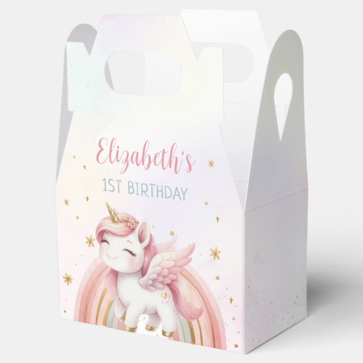Ballotins Unicorn Rainbow Pink Gold Pastel Birthday (Ouvert)