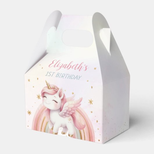 Ballotins Unicorn Rainbow Pink Gold Pastel Birthday (Verso)