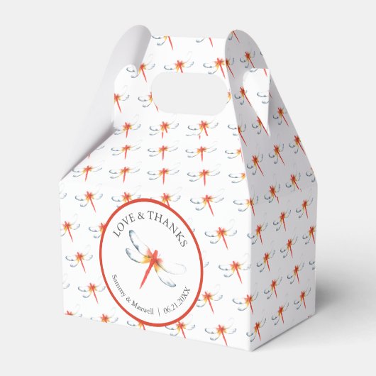 Ballotins Unique mariage Favor Boxes Aquarelle Dragonfly (Verso)