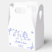 Ballotins Unique Quirky Main Tirée Bleu Français Bow Photo (Ouvert)