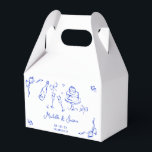 Ballotins Unique Quirky Main Tirée Bleu Français Bow Photo<br><div class="desc">Unique bleu blanc main dessinée Contemporary Retro French Fun enregistrer la date avec un arc-en-ciel,  une oeuvre fantaisiste et branchée pour votre mariage français par Savanamm</div>