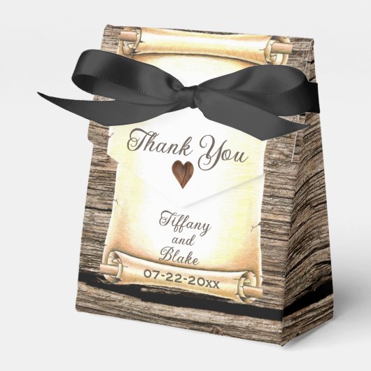 Ballotins Unique Scroll & Feather Pen mariage Favor Boxes (Verso)