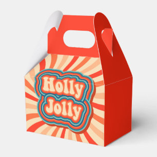 Ballotins Vacances de Noël rétro Holly Jolly Typographie