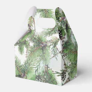 Ballotins Vacances Green & Pine Cônes Pays Mariage d'hiver