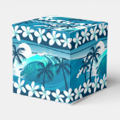 Ballotins vague de surf tropicale avec palmiers (Arrière)