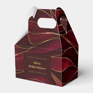 Ballotins Vagues de marbre rouge burgundy élégantes avec acc