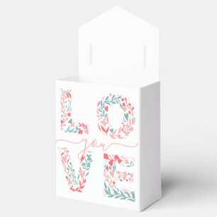Ballotins Valentine Love Élégant Floral Rose Cute Typographi