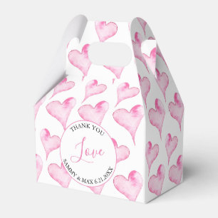 Ballotins Valentines Box Coeurs d'aquarelle rose