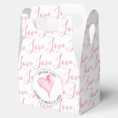 Ballotins Valentines Box Pink Love Typographie Motif (Ouvert)