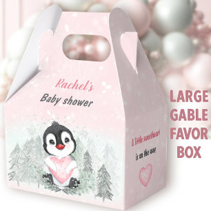 Ballotins Valentines d'hiver Penguin Girl Baby shower grand