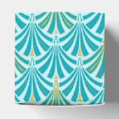 Ballotins Ventilateur Art déco motif - turquoise sur aqua (Haut)