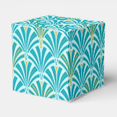 Ballotins Ventilateur Art déco motif - turquoise sur aqua (Arrière)