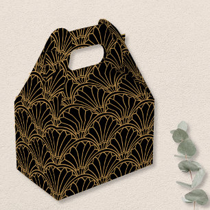 Ballotins Ventilateur Art déco noir et or Motif