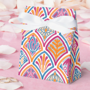 Ballotins Ventilateur Turquoise rose orange Mariage