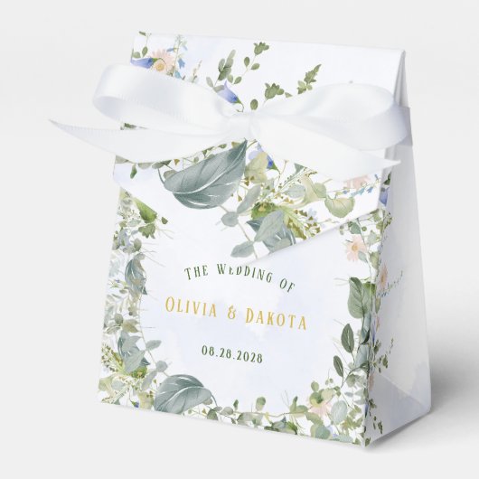 Ballotins Verdure Dusty Blue Aquarelle Fleur sauvage Mariage (Verso)