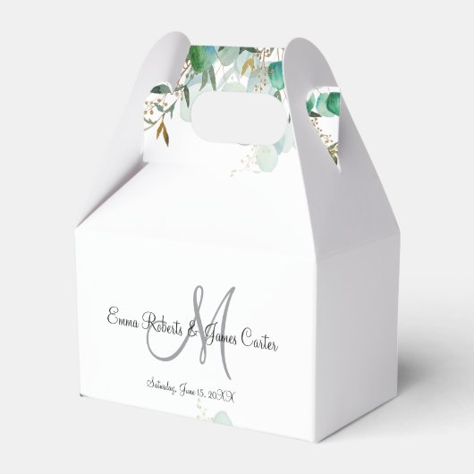 Ballotins Verdure Monogramme Mariage Faveur Boîtes (Verso)