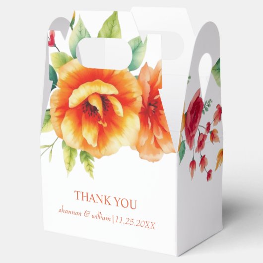 Ballotins Verona coucher de soleil oranger fleurs mariage Me (Ouvert)