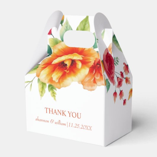 Ballotins Verona coucher de soleil oranger fleurs mariage Me (Verso)