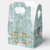 Ballotins Verres de soie verte Sage & fleurs de flamants (Ouvert)