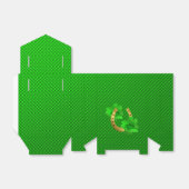 Ballotins vert,cadeau de chance, fer à cheval, trèfle, vert, (Déplié)