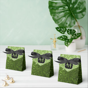 Ballotins Vert clair verdure paillettes scintille Monogramme