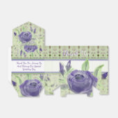 Ballotins Vert doux avec Motif Rose violet (Déplié)