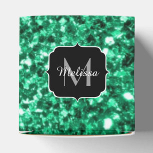 Ballotins Vert émeraude faux paillettes scintillent Monogram