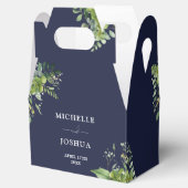 Ballotins Vert Floral Moderne Marine Mariage bleu (Ouvert)