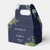 Ballotins Vert Floral Moderne Marine Mariage bleu (Verso)