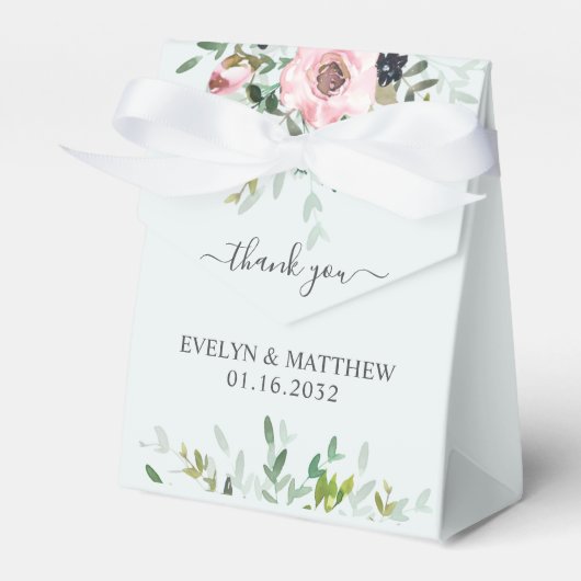 Ballotins Vert floral rose sur Wedding shower bleu (Verso)