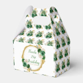 Ballotins Vert foncé et or Fleurs élégantes Anniversaire (Arrière)