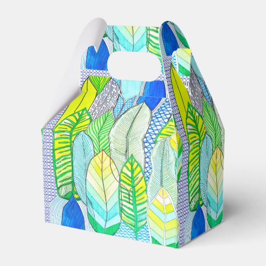 Ballotins Vert Jaune mignon Moderne Tropical Boho Feuille (Arrière)